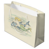 ヴィンテージマーメイドとドルフィ航海のンファンタジー ラージペーパーバッグ (裏面アングル)
