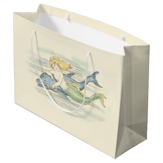 ヴィンテージマーメイドとドルフィ航海のンファンタジー ラージペーパーバッグ (裏面アングル)