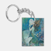 ヴィンテージマーメイドとパールキーチェーン キーホルダー (正面左)