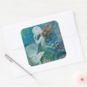 ヴィンテージマーメイドとパールステッカー スクエアシール (封筒)