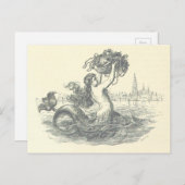 ヴィンテージマーメイドはがき ポストカード (正面/裏面)