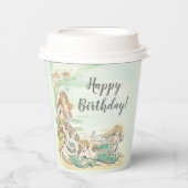 ヴィンテージマーメイドアンダーザシーハッピーバースデーパーティー 紙コップ (正面)