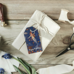 ヴィンテージマーメイドアンダーシーブルー誕生日 ギフトタグ