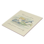 ヴィンテージマーメイドアンドドルフィン航海のサマー引用文 タイル (側面)