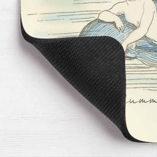 ヴィンテージマーメイドアンドドルフィン航海のサマー引用文 マウスパッド (コーナー)