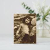 ヴィンテージマーメイドガールポストカードアート ポストカード (スタンド正面)