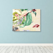 ヴィンテージマーメイドキャンバスプリントウォールアート キャンバスプリント (インサイチュ (ウッドフロア))