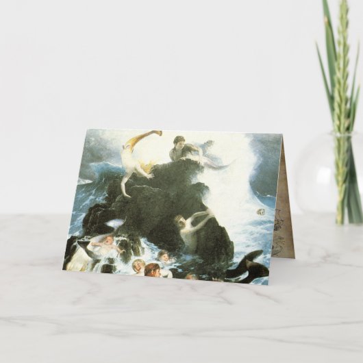 ヴィンテージマーメイドグリーティングカード カード (正面)