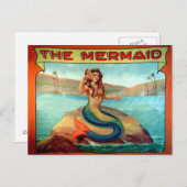 ヴィンテージマーメイドサーカスショーのバナー葉書 ポストカード (正面/裏面)