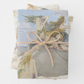 ヴィンテージマーメイドシーシェルビーチヒトデコパージュ  ラッピングペーパーシート (インサイチュ)