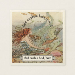 ヴィンテージマーメイドドーバーザシーカスタムパーティー スタンダードカクテルナプキン