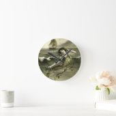 ヴィンテージマーメイド写真 ラウンド壁時計 (ホーム)