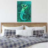 ヴィンテージマーメイド包まれたカバ キャンバスプリント (インサイチュ (寝室))