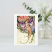 ヴィンテージマーメイド妖精はがき ポストカード (スタンド正面)