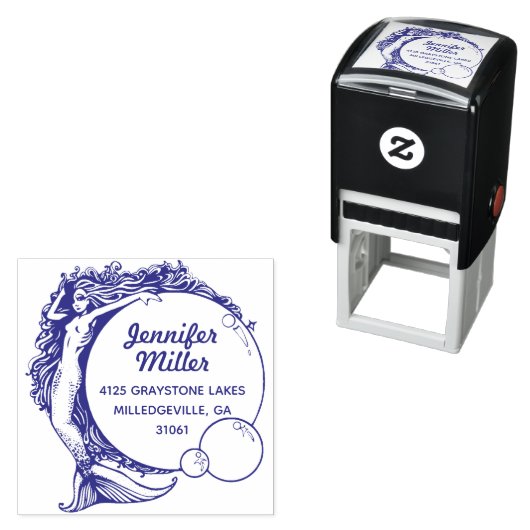 ヴィンテージマーメイド差出人住所スタンプ自己インキング セルフインキングスタンプ (インサイチュ)