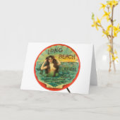 ヴィンテージマーメイド1908海の長いビーチフェスティバル カード (黄色い花)