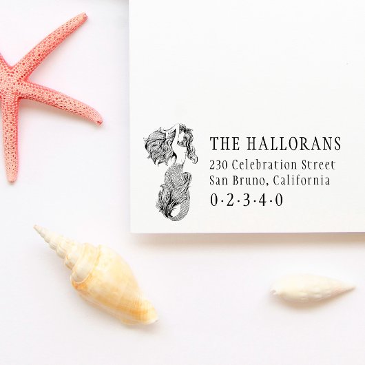 ヴィンテージマーメカスタムドの家族の名前差出人住所 セルフインキングスタンプ