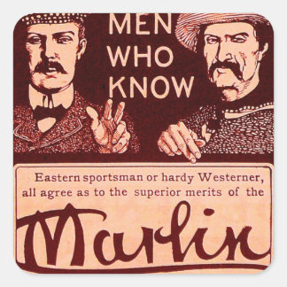 ヴィンテージマーリン銃器レッドガン広告ステッカーセット スクエアシール