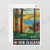 ヴィンテージマールボローサウンドニュージーランド ポストカード (正面/裏面)
