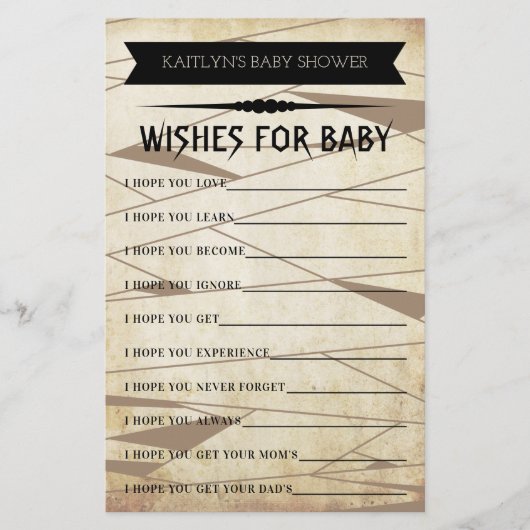 ヴィンテージミイラ |ハロウィーンの赤ちゃんシャワーの願い (正面)