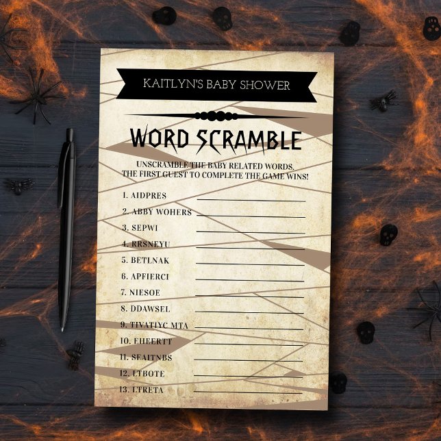 ヴィンテージミイラ |ハロウィーンの赤ちゃんシャワーゲーム (クリエイターアップロード済み)