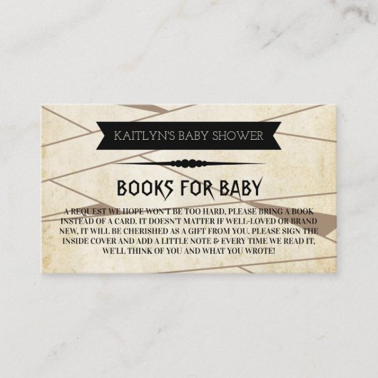 ヴィンテージミイラ |ハロウィーンの赤ちゃんシャワーブック エンクロージャーカード (正面)