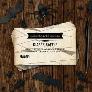 ヴィンテージミイラ  ハロウィーンベビーシャワーおむつ エンクロージャーカード