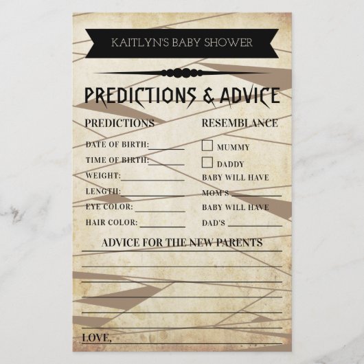 ヴィンテージミイラ |ハロウィーンベビーシャワーアドバイス (正面)