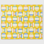 ヴィンテージミキシングボウルと水玉模様ワパターン(の模様が)あるラ ラッピングペーパー (フラット)