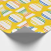 ヴィンテージミキシングボウルと水玉模様ワパターン（の模様が）あるラ ラッピングペーパー (角)