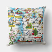 ヴィンテージミシガンのグリーティングマップ クッション (裏面)