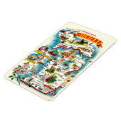 ヴィンテージミシガンの地図4 x 6 マグネット (左側)