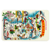 ヴィンテージミシガンの地図4 x 6 マグネット (横)