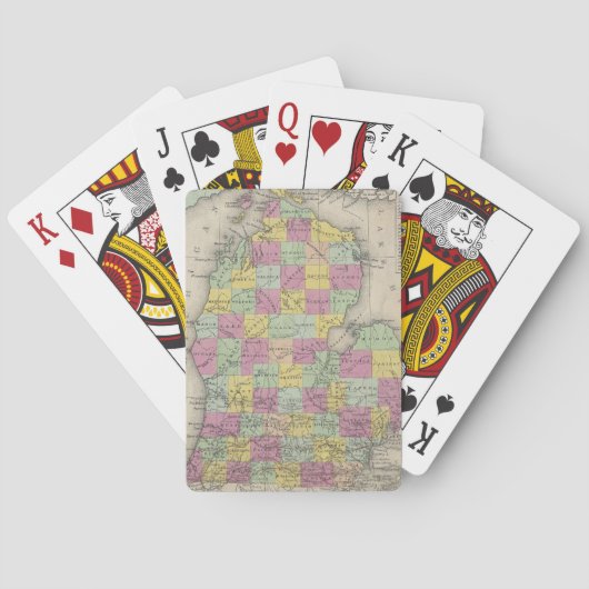 ヴィンテージミシガンの地図（1853年） トランプ (裏面)