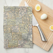 ヴィンテージミシガンの地図（1901年） キッチンタオル (四つ折り)