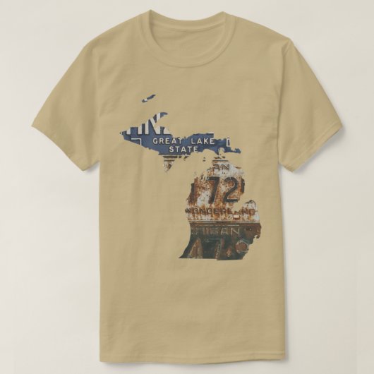 ヴィンテージミシガンライセンスプレート Tシャツ (デザイン正面)