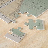 ヴィンテージミシガンレイクライトハウスマップ(1898) ジグソーパズル (側面)