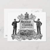 ヴィンテージミシガン中央鉄道ロゴ ポストカード (正面/裏面)