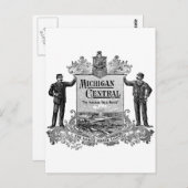 ヴィンテージミシガン中央鉄道ロゴ ポストカード (正面/裏面)