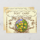 ヴィンテージミシガン州フラワーポストカード ポストカード (正面/裏面)