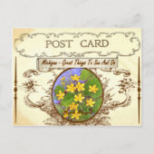 ヴィンテージミシガン州フラワーポストカード ポストカード (正面)