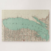ヴィンテージミシガン湖の地図(1888) ジグソーパズル (横)