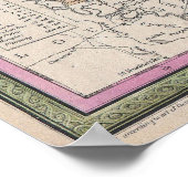 ヴィンテージミシシッピの地図(1853年) ポスター (角)