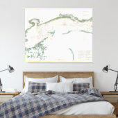 ヴィンテージミシシッピー音の地図(1866) キャンバスプリント (インサイチュ (寝室))