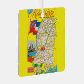 ヴィンテージミシシッピ地図オーナメント メタルオーナメント (正面右)