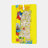 ヴィンテージミシシッピ地図オーナメント メタルオーナメント (正面左)