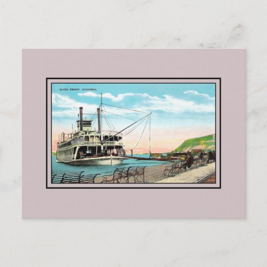 ヴィンテージミシシッピ川フロントハンニバルMO ポストカード (正面)