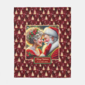 ヴィンテージミスター&ミセスクロース毛布パーフェクトクリスマス フリースブランケット (正面)