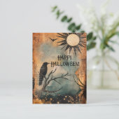 ヴィンテージミスティックレイヴンサンハッピーハローウィン ポストカード (スタンド正面)