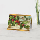 ヴィンテージミストレと雪のクリスマス シーズンカード (正面)